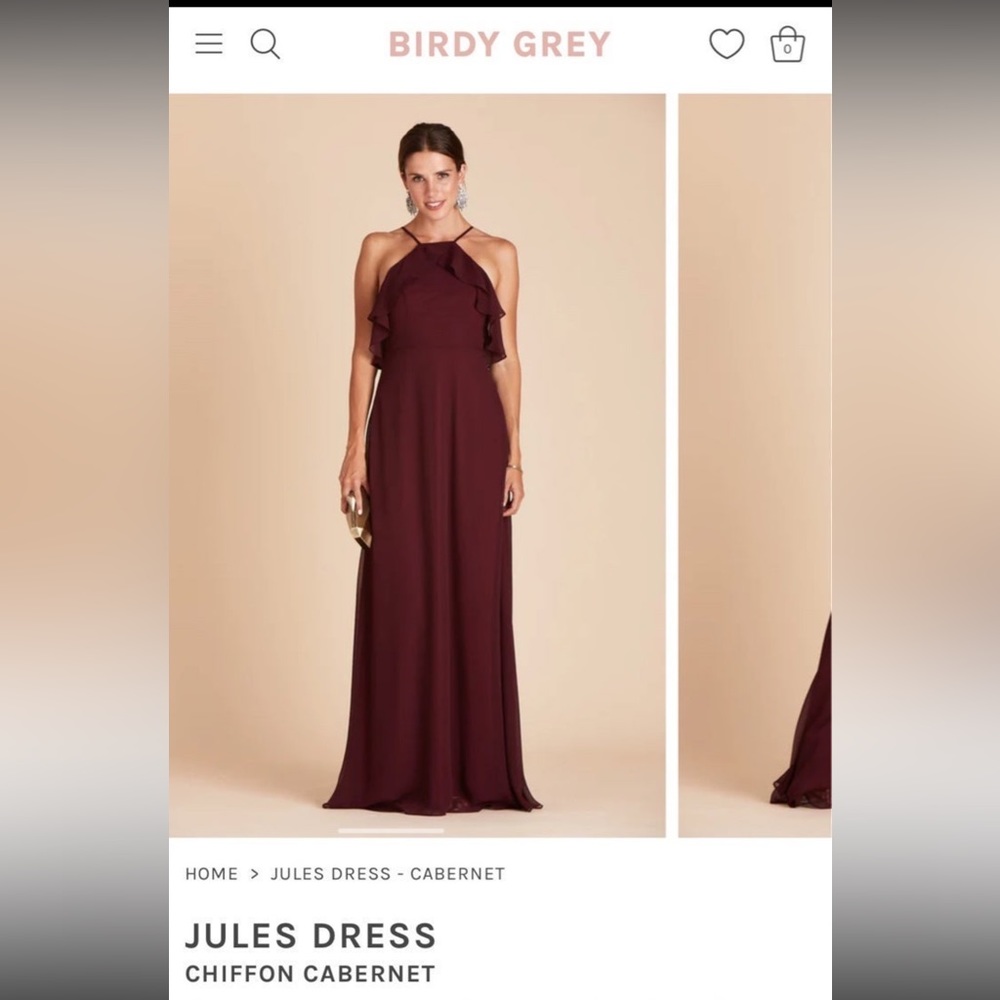 Jules Dress Chiffon Cabernet - Picture 3 of 6
